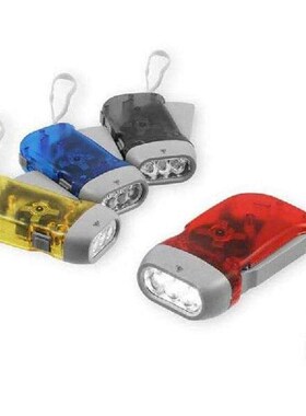 LED Hand Pressing Dynamo Crank Power Wind Up Flashlight