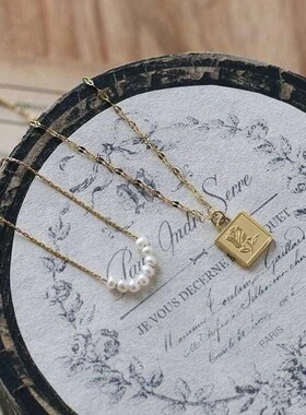 French Elegant/Titanium Steel Color-Unfading Plated 18K imit