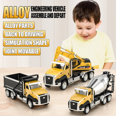 3 Pack of Diecast Engineering Construction Vehicles Dump Dig