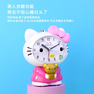 创意闹钟学生用语音卡通可爱儿童床头静音灯光会唱歌说话贪睡音