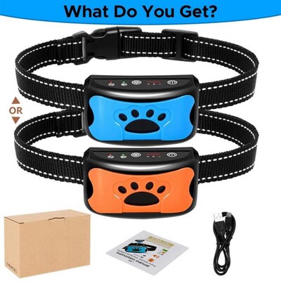 Pet Dog Training Collar Anti Barking Device USB Electric Ult