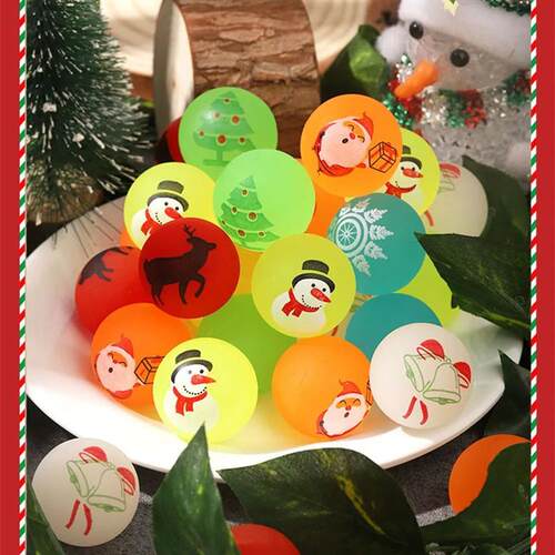 12/30 PCS Luminous Bouncy Ball Luminous Christmas Bouncy Bal