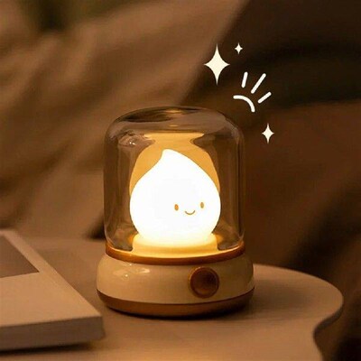 Desktop LED Night Light Rechargeable Cute Cartoon Bedside