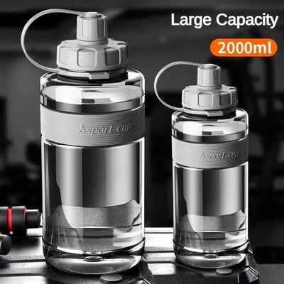 2 Liter Big Water Bottle with Straw 2L/1.5L/1L/0.6L Large Ca