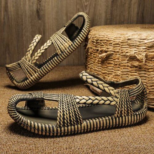 Mens retro lightweight breathable Roman sandals, anti slip