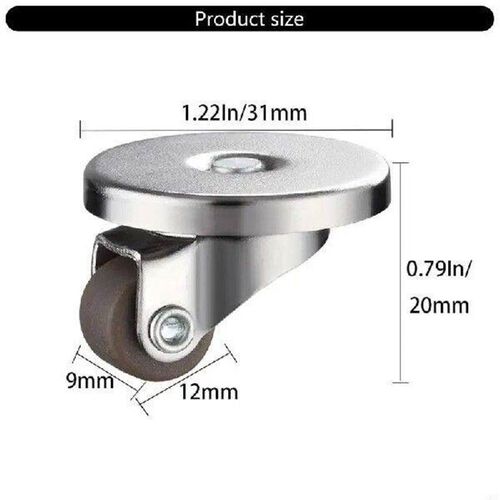 2025 New Pack of 4 Sturdy Stainless Steel Nylon Casters