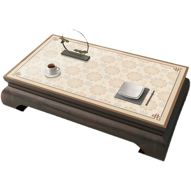 中式文案防水防油茶几垫PU皮革电视柜垫书桌垫免洗防烫书桌餐桌布,居家布艺,桌布,淘宝优惠券,粉丝福利购,淘宝优惠卷