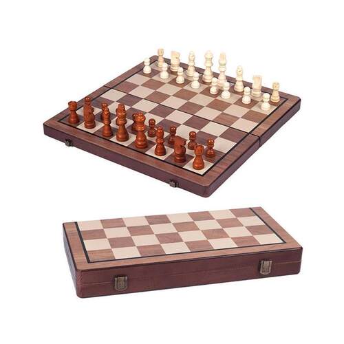 Chess Checkers Solid Wood Set Chessboard国际象棋跳棋实木套装
