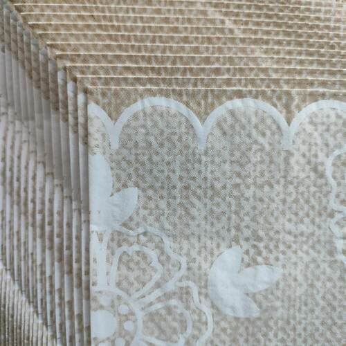 Linen Pattern Flower Paper Napkins Party亚麻布花纹高级餐巾纸