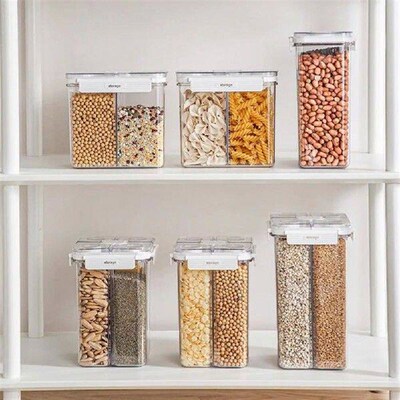 Multi-compartment Grain Storage Container Storage Jar with