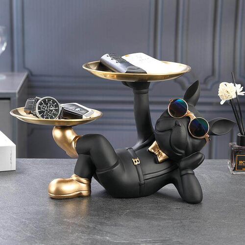 Bulldog Animal Figurines Cool Dog Statue Sculpture Living  S