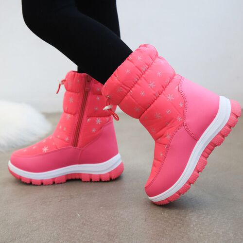 Childrens Snow Boots Mid-calf Thickened Sole Warm Cotton Sh