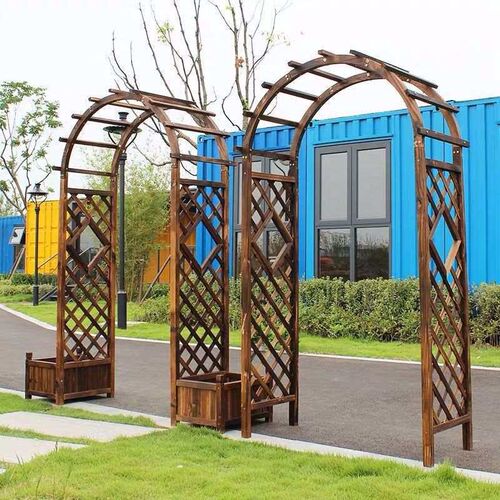 Arch Flower Rack Outdoor Courtyard Garden Arch Carbonized An