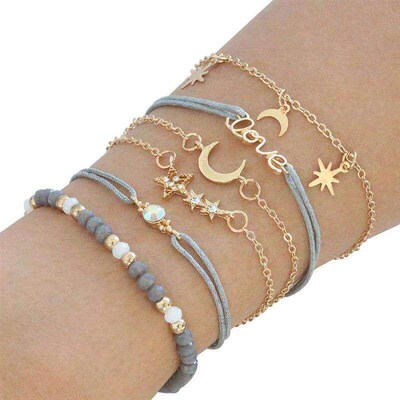 New girl accessories Bohemian stars moon brlet少女手链