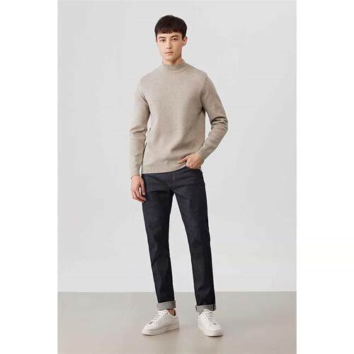 Momaike Mens Plus Size Mens Sweater Half Turtleneck Pullov