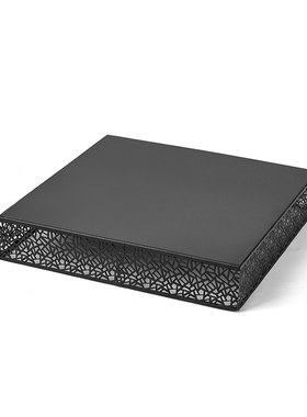 欧式黑色甜品台摆件婚礼纸杯蛋糕阶梯展示架下午茶点心托盘蛋糕盘