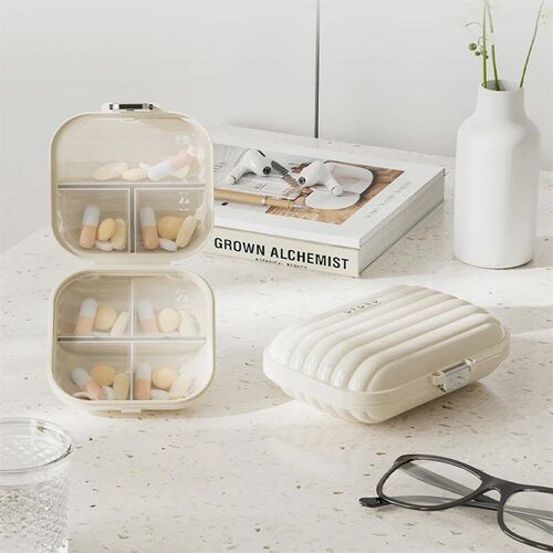 Portable Mini Pill Box, Outdoor Travel Pocket-sized Compartm