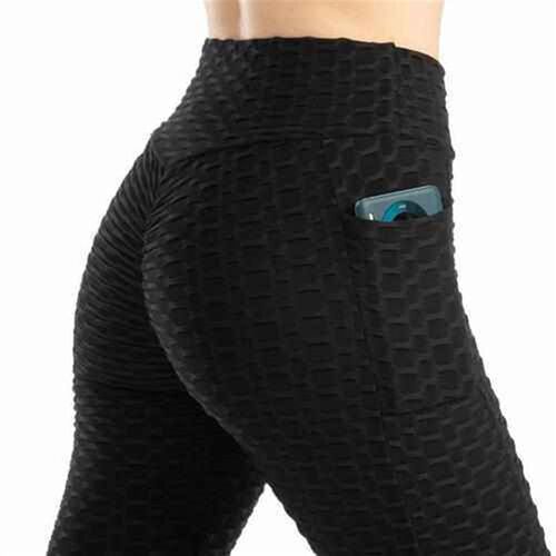 2019Pocket Yoga Pants High Elastic Sweat-Wicking Hip-Lifting