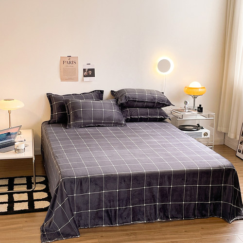 4pc fleece bedsheet set fitted bed sheet sets duvet cover