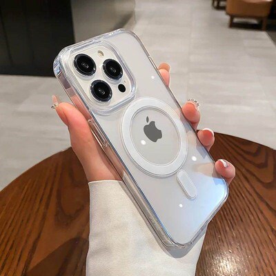For Magesafe Magnetic Transparent Wireless Charge Case For i