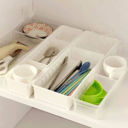 Adjustable Kitchen Cabinet Organizer Drawer Storage Box Cutl