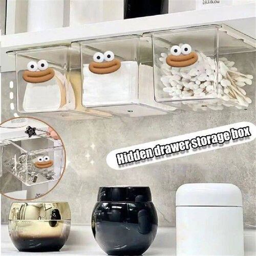 New Drawer-Type Storage Box Punch-free Pull Out Shelf Self