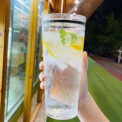1000ml Large Capacity Mathematical Pattern Clear Glass Cup U