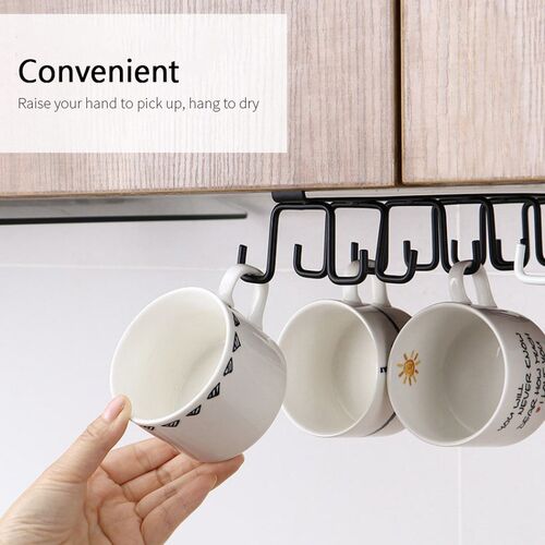 Iron 12 Hooks Kitchen Storage Racks Cup Holder Hanging Bath