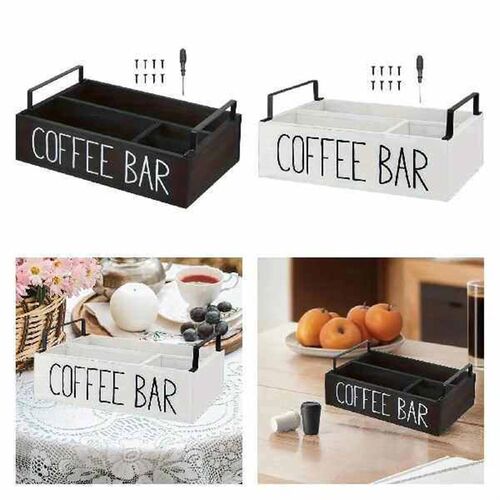 Coffee Station Organizer Wooden Coffee Bar Organizer for