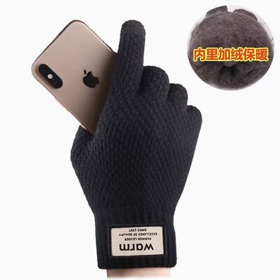 Gloves Mens riding and fleece thickened warm student riding