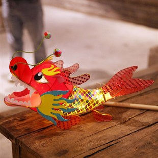 甲辰龙年手工鳌鱼龙鱼灯龙形宫灯笼非遗手持发光花灯成品中秋节