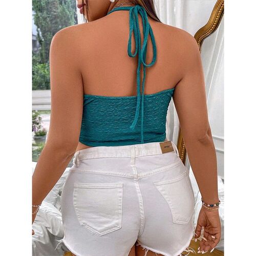 Plus Size Best for Summer  Womens Sleeveless Cross Drawstri