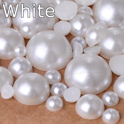White Ivory Beige 2/3/4/6/8/10mm-25mm all sizes Imitation Pe