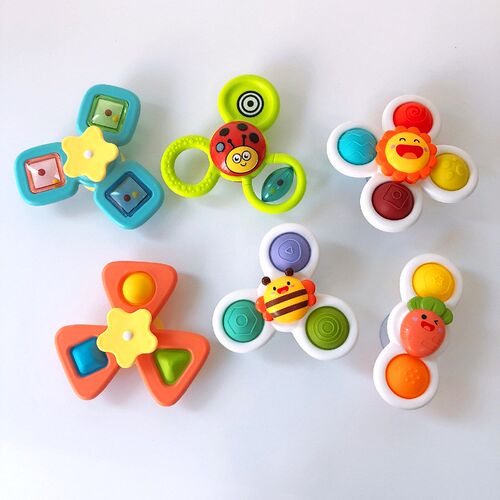 1pcs Suction Cups Spinning Top Toy For Baby Game Infant Teet