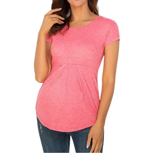 2024 Womens Maternity Top Short Sleeve Ruffled Shirt Ruffle