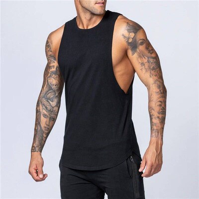 Mens Gym Clothing Summer Fitness Cotton Tank Top Men