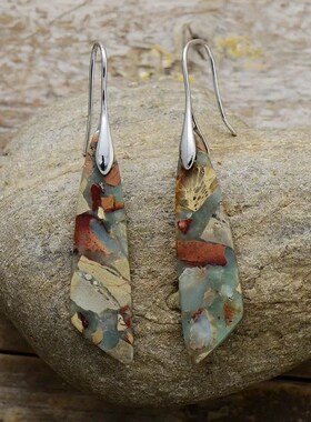 Bohemian Emperor Stone Geometric Pendant Earring Popular Nat