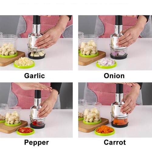 Manual Hand Press Garlic Onion Chopper Vegetable Food Choppe