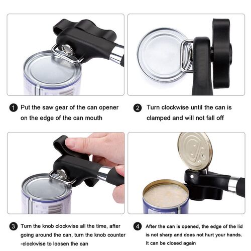 Easy Can Opener Safety Stainless Steel Manual Professional E