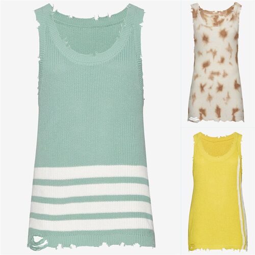 Mens Knitted Sleeveless Vest Loose Casual Top Sling Top Sle