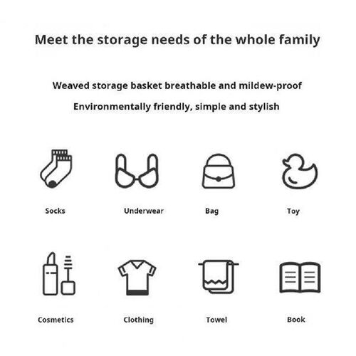 Storage Basket Organizer Eco-friendly Wicker Divided Basket