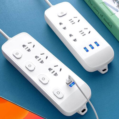 Power Strip with 6 Outlets and 3 USB Ports Extension Cord