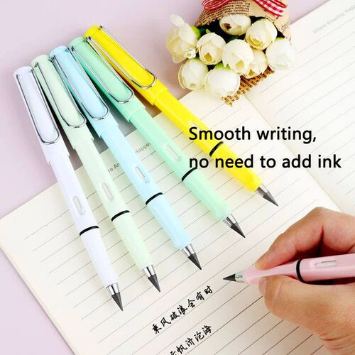6 Pcs Unlimited Eternal new Pencil No Ink write fountain Pen