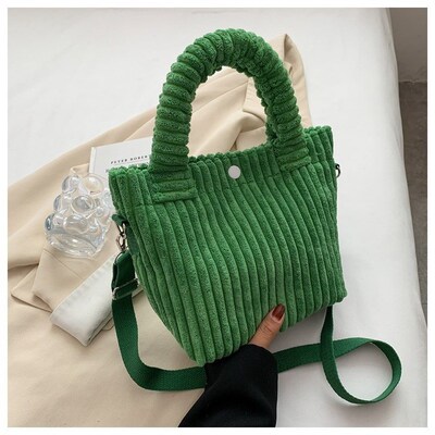 Corduroy Casual Womens Side Shoulder Crossbody Bag rend 202