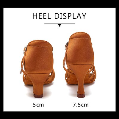 Women Latin Dance Shoes High Heels Tango Party Danc