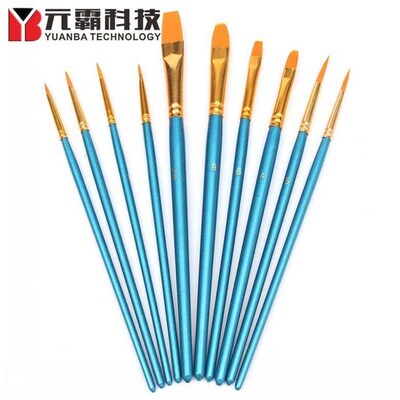 10 Overvalue Painting Brush Set Artist Nylon Hair Paint A