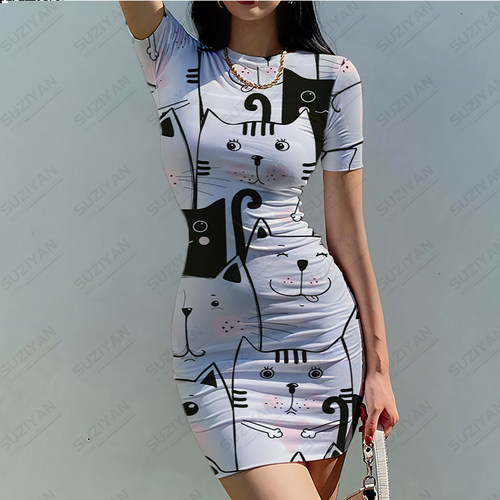 Summer New Fashion Sexy Womens Short Sleeve Round Neck