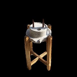 小石磨家用小型复古豆浆豆腐幼儿园手动推磨盘机老式麻青石墨磨子