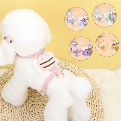 Cat Harness & Leash Set, Cats Escape Proof - Cute Bee Plaid