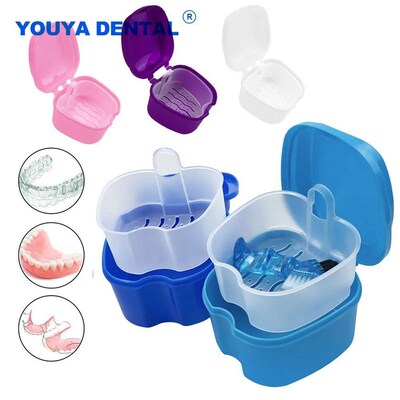 False Teeth Case Dental Retainer Denture Bath Box Mouth Guar